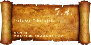 Teleky Adelaida névjegykártya